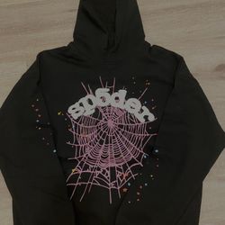 Mens Large Black And Pink Spider Worldwide Hoodie 