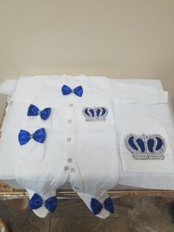 Royal blue baby outfit (0-3)