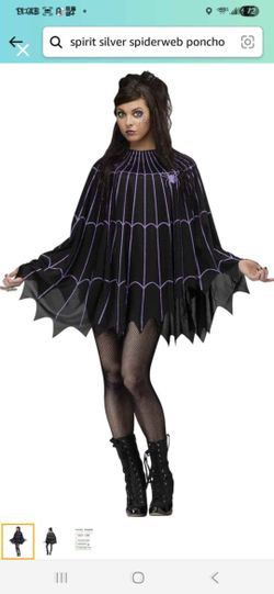 Silver spiderweb poncho (new) Halloween