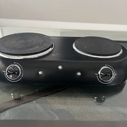 Mainstays Double Burner, Electric Cooktop, 1800 W, Black