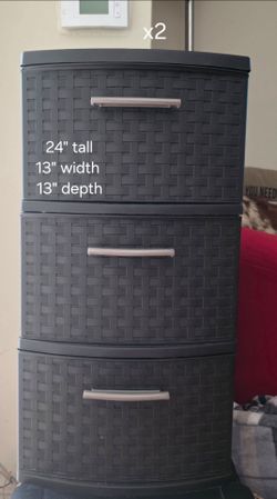 Two matching Sterilite 3-Drawer Medium Weave Storage Tower