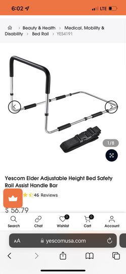 Yescom Elder Adjustable Height Bed Rail