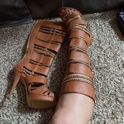 Leather High Heels Size 10