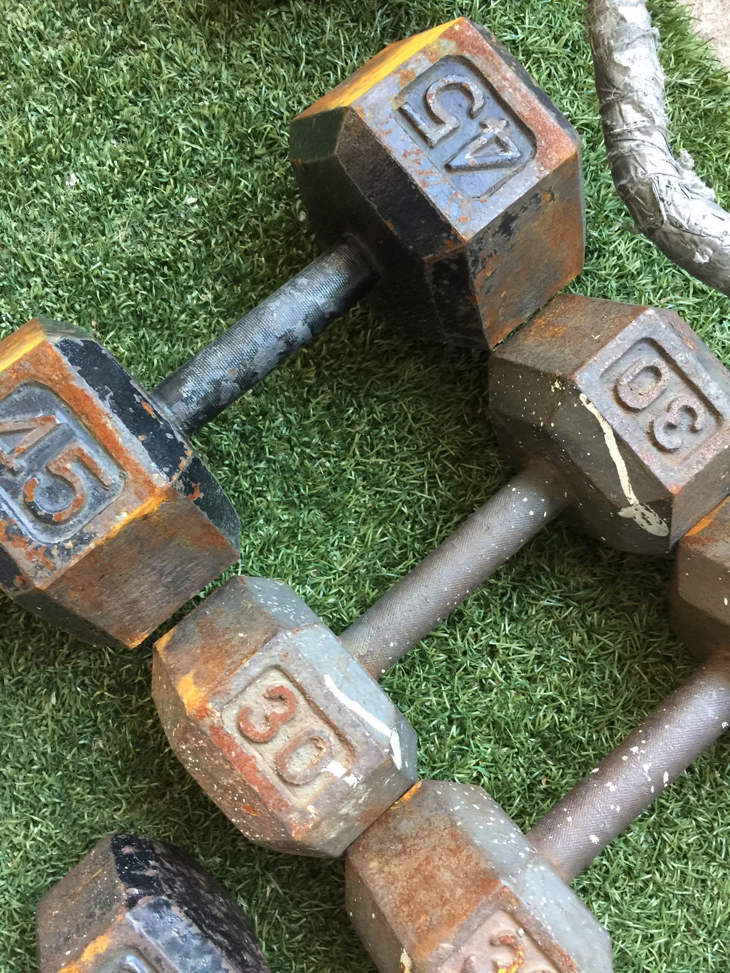 Dumbbell weight and a Barbell Dumbbell