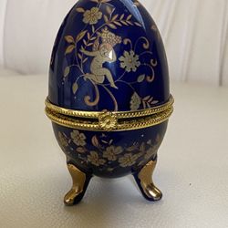 Vintage Porcelain Faberge Egg Box (Easter Gift)