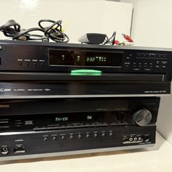 Onkyo TX-SR608 AV HDMI Receiver & DX-C390 CD Player 6 Compact Disc Changer Tested/Works W/ Remote