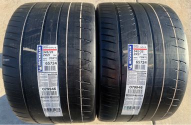 TWO BRAND NEW 345/25ZR21 Michelin Pilot Sport Cup 2R ZP Corvette Tires 345-25-21 345 25 21