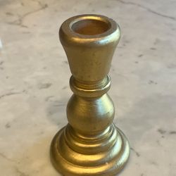 Mini Wood Candle Holders, 4 Inch Wooden Candlestick Holders with 7/8 Inch Hole, set of 80 painted gold Wooden Candle Holders