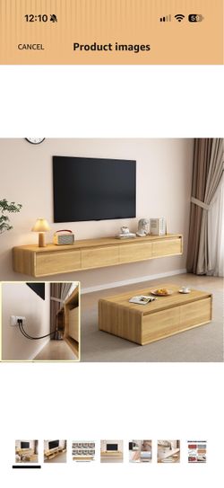 Floating TV Stand Large Floating TV Shelves Wall Mounted Multi Storage Compartment TV Media Console Floating TV Cabinet Bench Under TV Large Storage (