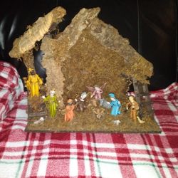 Antique Christmas Manger Set
