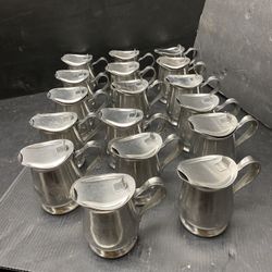 Lot Of 17 Oneida 18/8 Stainless Steel Creamer Pitcher with Lid Japan 3.5"  6 oz