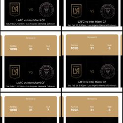 6 Tickets LAFC VS MIAMI CF  FEB 21, SATURDAY @6:30PM @ L.A COLISEUM 