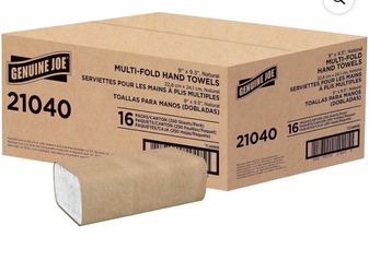 NEW Genuine Joe Multi-Fold Hand Towels One Size Brown White