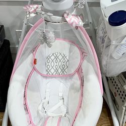 Like new Fisher Price Deluxe Cradle 'n Swing - Surreal Serenity pink white color 
