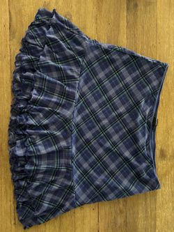 Retro forever 21 blue plad ruffled layered mini skirt