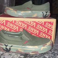 Camouflage Slip On Vans Size 11 In Kids 