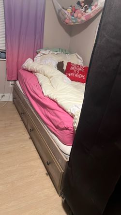 Twin Bed Frame with Storage Drawers