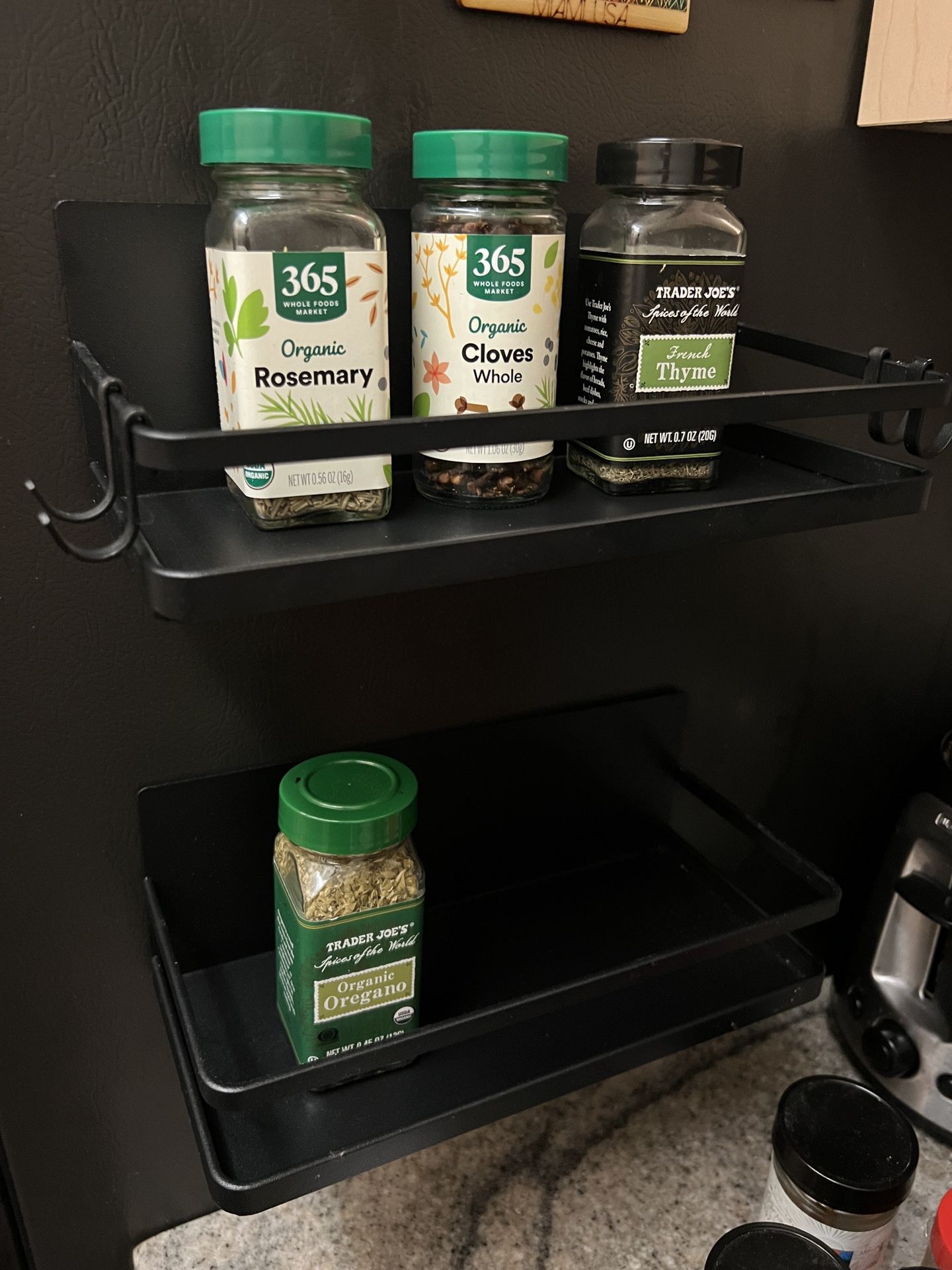Set of 2 fridge magnet shelves for kitchen storage save cabinet space