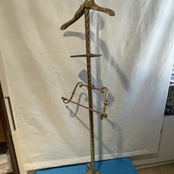 Vintage Gentleman’s Brass Valet Butler Stand 