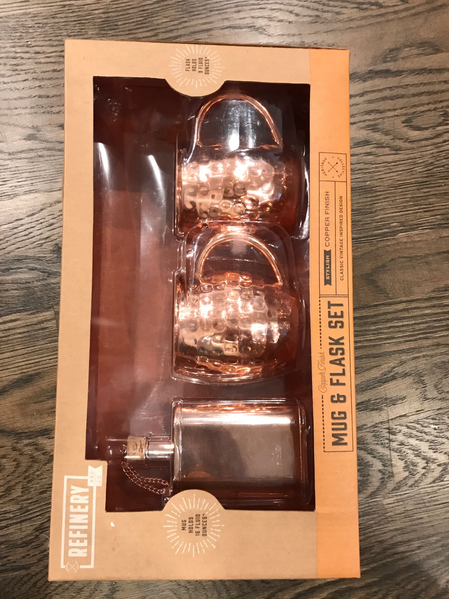 Copper finish Mug and Flask Set