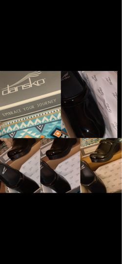 Dansko Black Patent Leather Clogs
