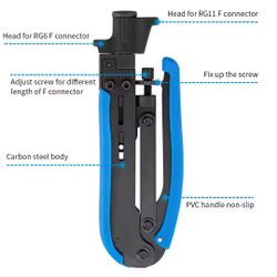 RG6 RG59 RG7 RG11 Wire Stripper Crimper Tool Kit Coaxial Cable Crimping Pliers S