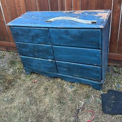 Blue Drawer With Mirror $25
