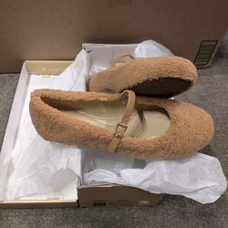 Michael Kors Women's Mara Ballet Curly Shearling Shoes