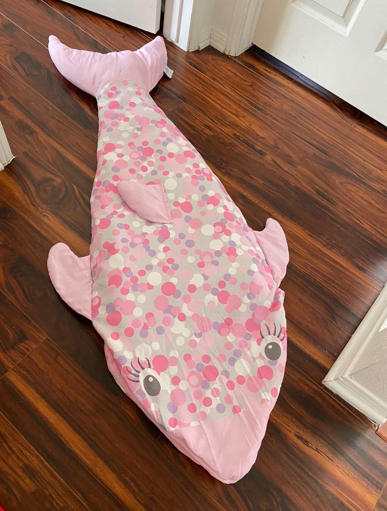 Cute Pink Shark snuggle tail sleeping bag kids blanket 21” X 60” 🦈💖