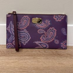 Michael Kors Purple Leather Clutch