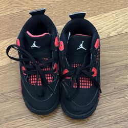 Nike Air Jordan 4 Retro Shoes Youth Size 10C Black Red Bred OG BQ7670-016 No Box