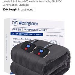 QUEEN WARMING BLANKET CHARCOAL COLOR WESTING HOUSE  COBIJA ELÉCTRICA QUEEN NUEVA COLOR CARBON from $99 asking $50