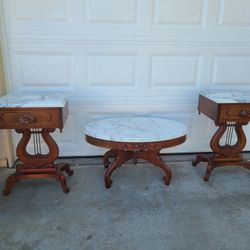 Vintage  Marble Table Set