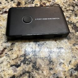 KVM Switch HDMI 2 Port Box,ABLEWE USB and HDMI Switch for 2 Computers Share Keyboard Mouse Printer and one HD Monitor,Support UHD 4K@60Hz,with 2 USB C