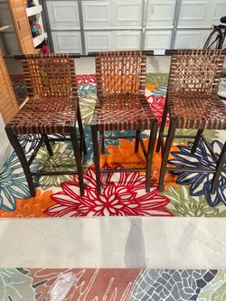 Safavieh Paxton Woven Leather Counter Stool