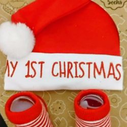 Baby Essentials Christmas Hat And Rattles Socks Size 0 To 12 Months