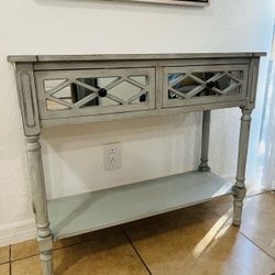 Console Table with Mirrors, Antique look, Light Blue (HABLÓ ESPAÑOL)  