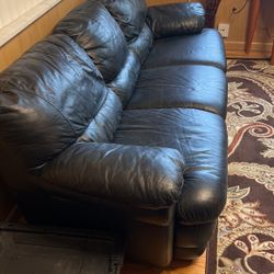 Black Leather Sofas 2 Piece 