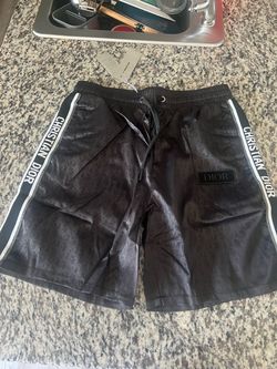 Oblique Side-Stripe Athletic Shorts - Black