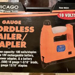Chicago Electric 18V Cordless Nailer/Stapler – New in Box – $45