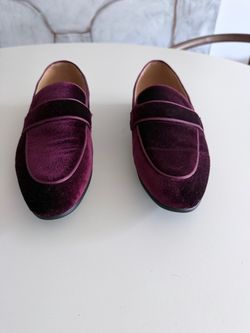 David Wej "Alfred" Velvet Venetian Loafers – Burgundy / Plum (Size 42 / US 9)