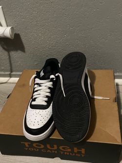 BLACK AND WHITE NIKE COURT VISION LOWS
