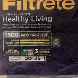 Filtrete 20x25x1 AC Filter, MERV 12, MPR 1500, 