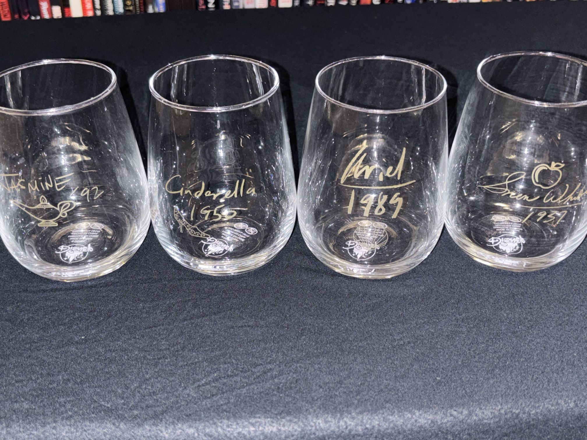 Disney Princess Designer Collection, Wine Cups, Full Set Of Four