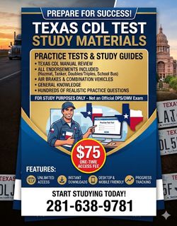 Texas CDL Test Study Materials $75