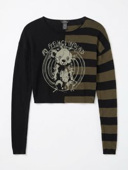 Social Collision goth teddy bear sweater,