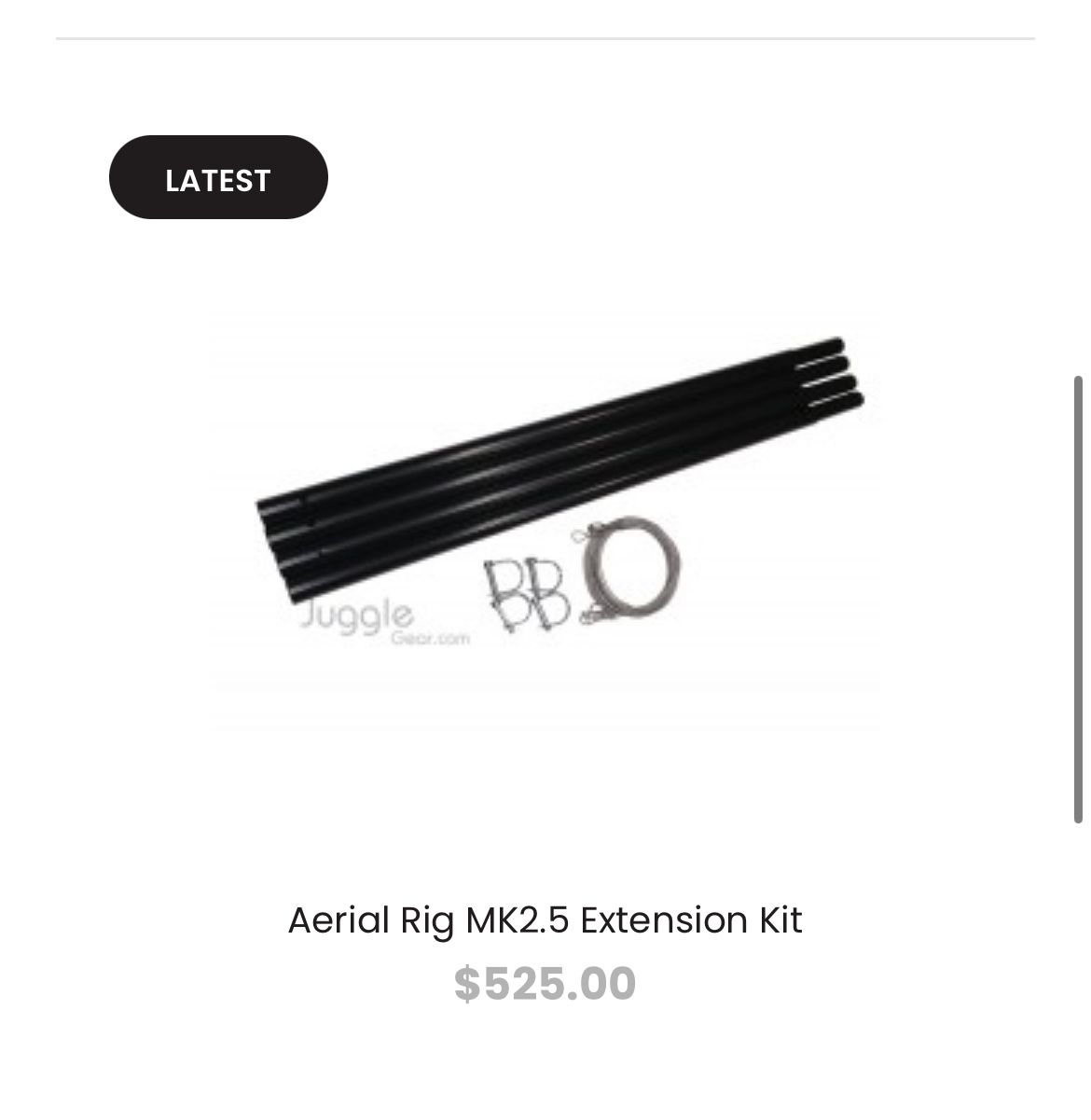 Selling Aerial Rig - Juggle Gear 2.5 Extension kit Only