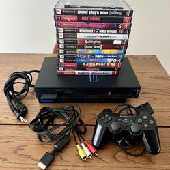 Sony PlayStation 2 PS2 SCPH-50001 Fat Console Black System Bundle - Tested
