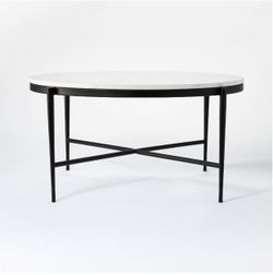 Pleasant Grove Round Marble Coffee Table White Threshold