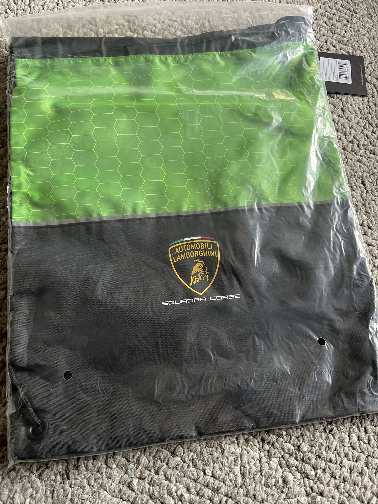 New OEM Lamborghini Drawstring Pull Bag Exotic
